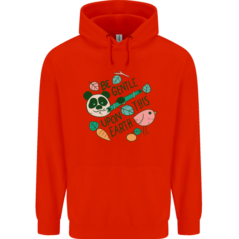 Gentle Recycle Climate Change Environment Mens 80% Cotton Hoodie Bright Red