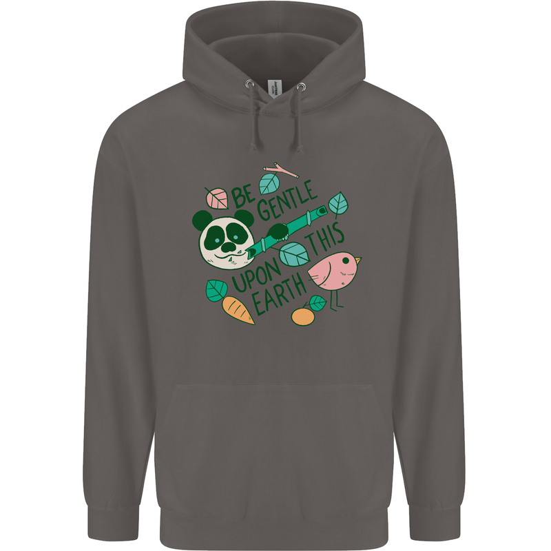 Gentle Recycle Climate Change Environment Mens 80% Cotton Hoodie Charcoal