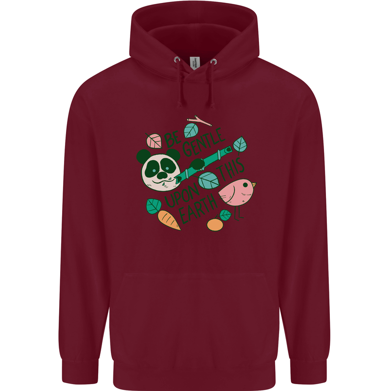 Gentle Recycle Climate Change Environment Mens 80% Cotton Hoodie Maroon