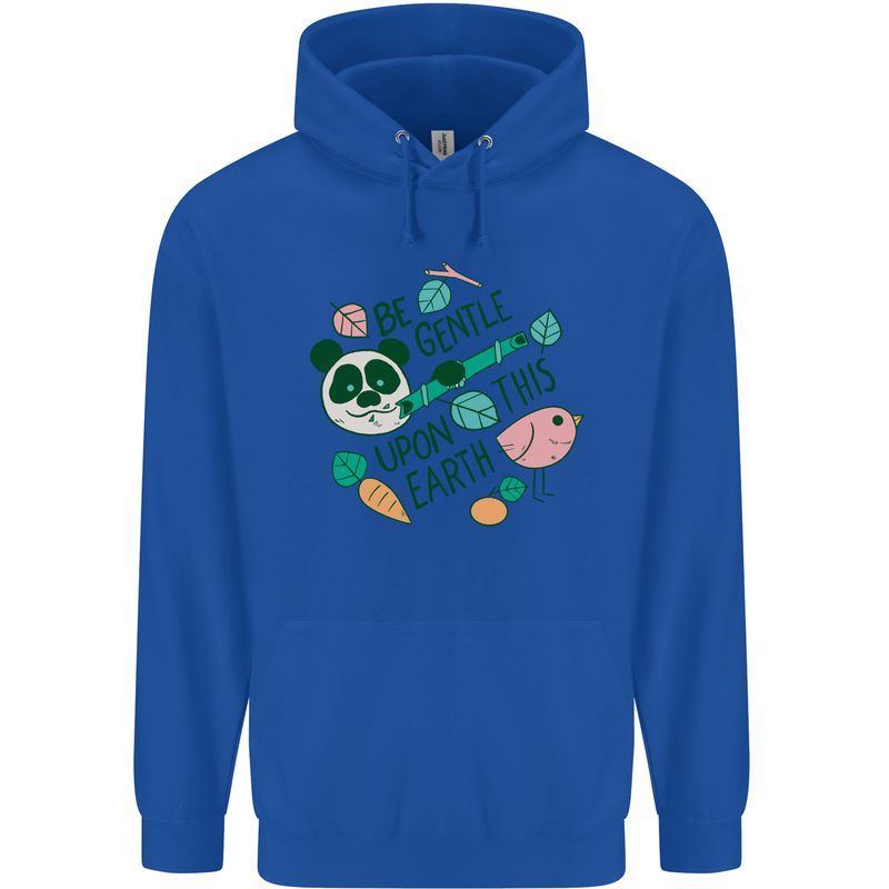 Gentle Recycle Climate Change Environment Mens 80% Cotton Hoodie Royal Blue