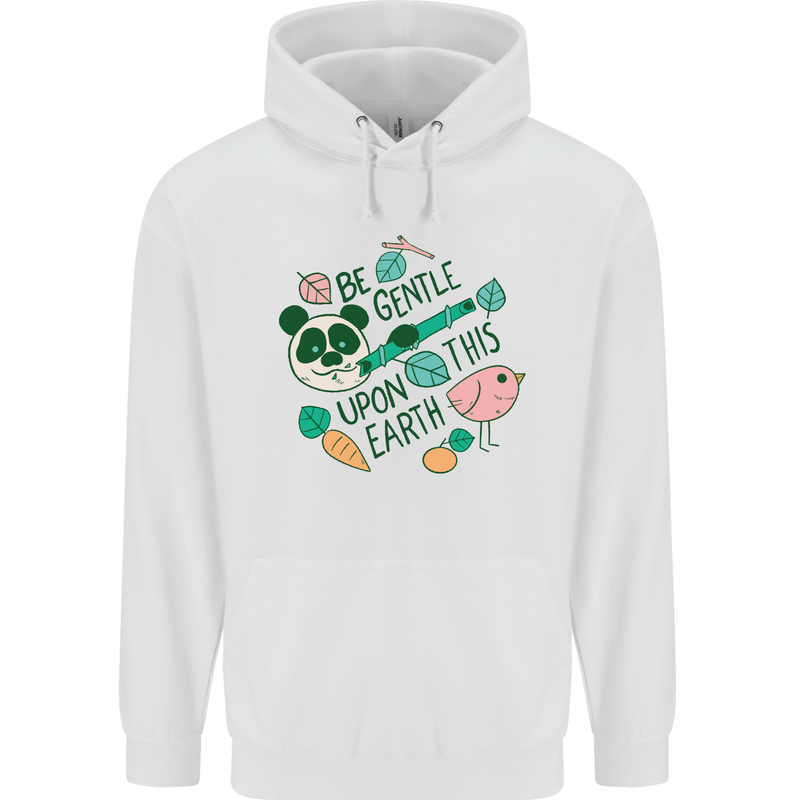 Gentle Recycle Climate Change Environment Mens 80% Cotton Hoodie White