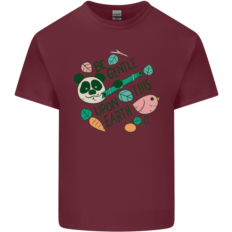 Gentle Recycle Climate Change Environment Mens Cotton T-Shirt Tee Top Maroon