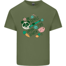 Gentle Recycle Climate Change Environment Mens Cotton T-Shirt Tee Top Military Green