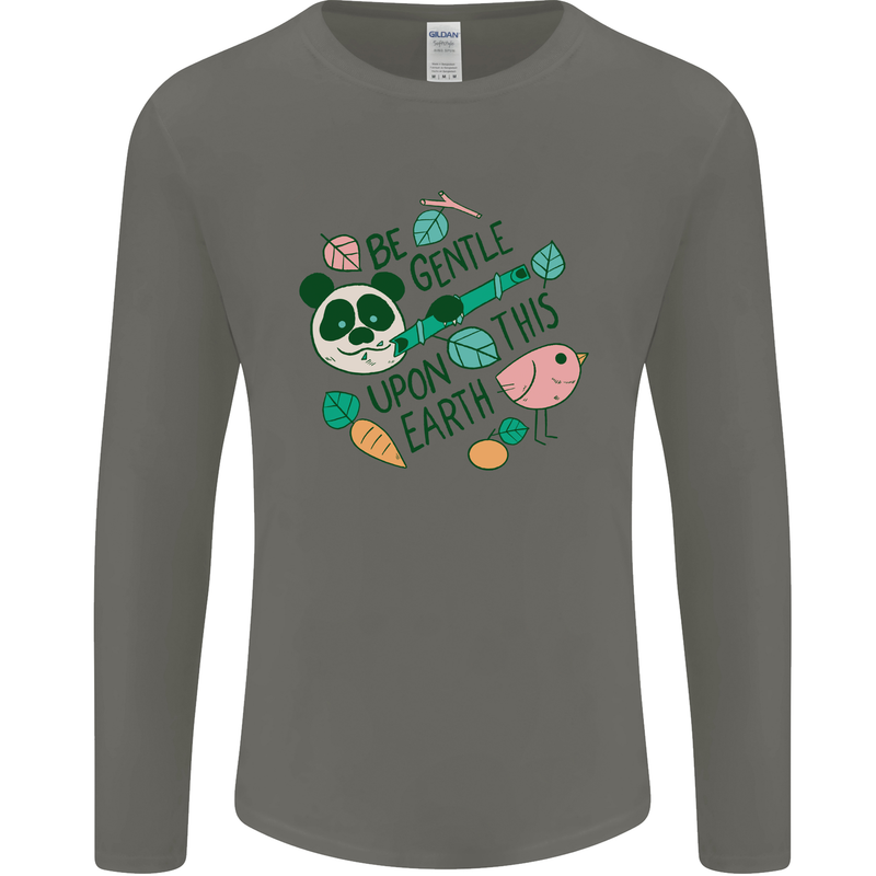 Gentle Recycle Climate Change Environment Mens Long Sleeve T-Shirt Charcoal
