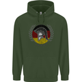 German Bodybuilding Flag Gym Training Spartan Childrens Kids Hoodie Forest Green
