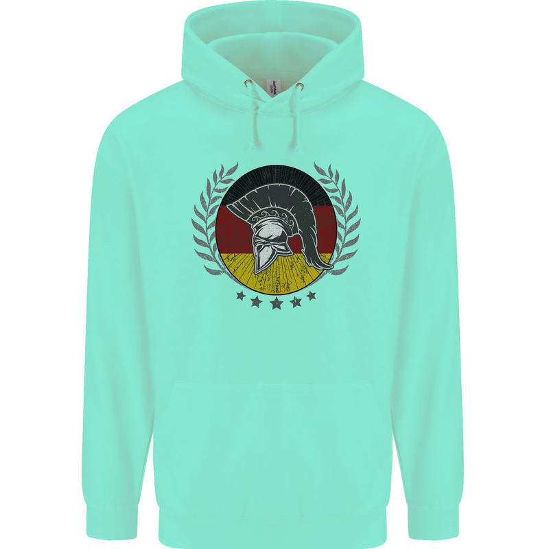 German Bodybuilding Flag Gym Training Spartan Childrens Kids Hoodie Peppermint