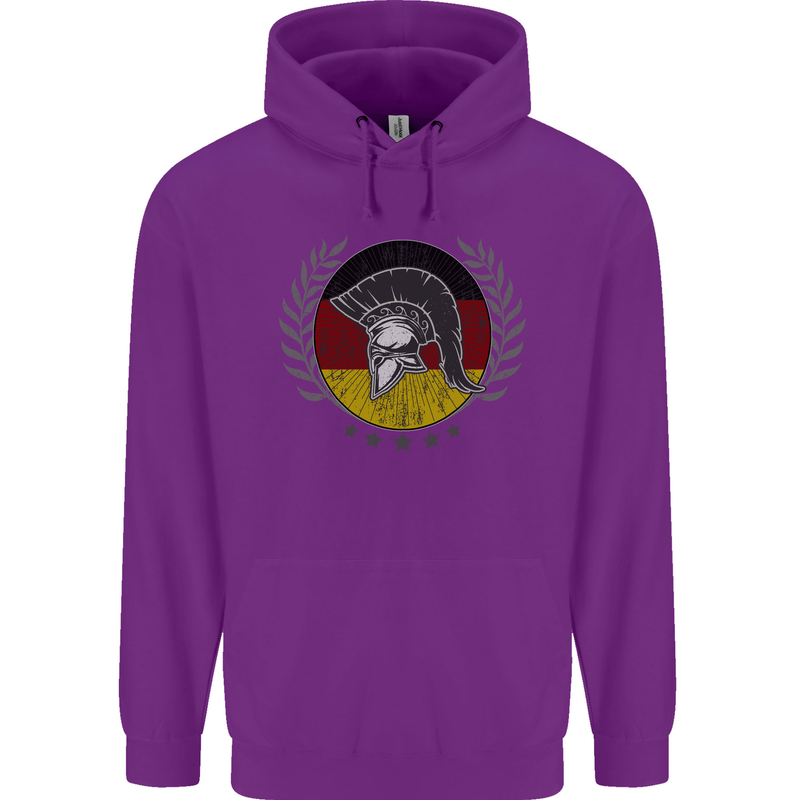 German Bodybuilding Flag Gym Training Spartan Childrens Kids Hoodie Purple