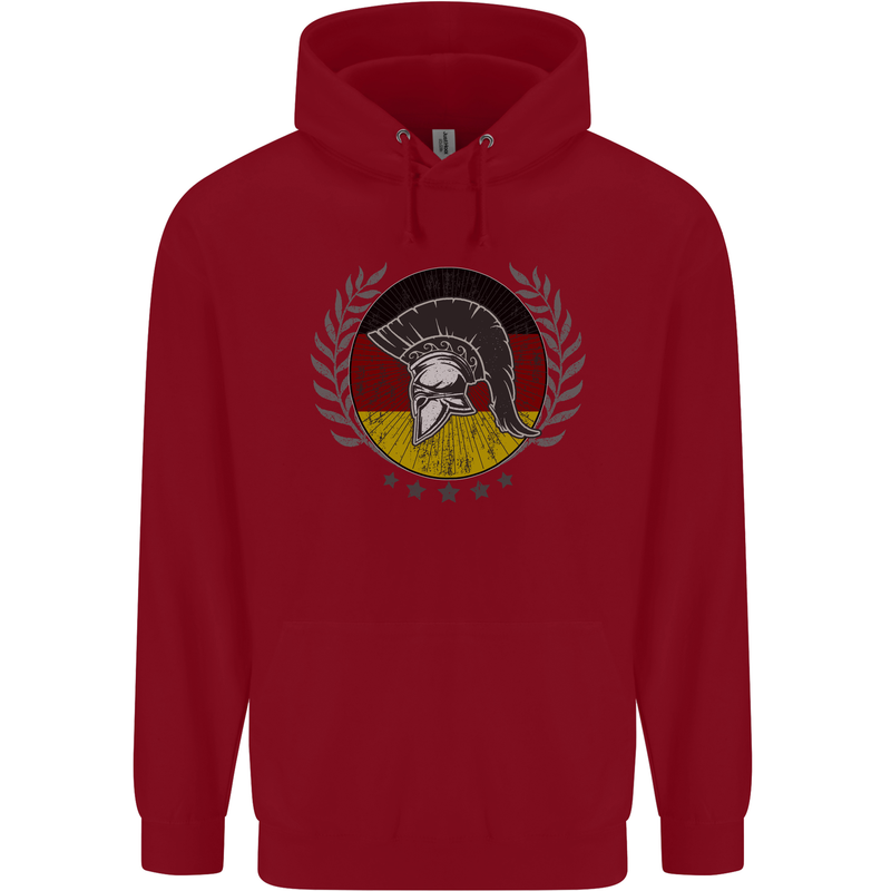 German Bodybuilding Flag Gym Training Spartan Childrens Kids Hoodie Red