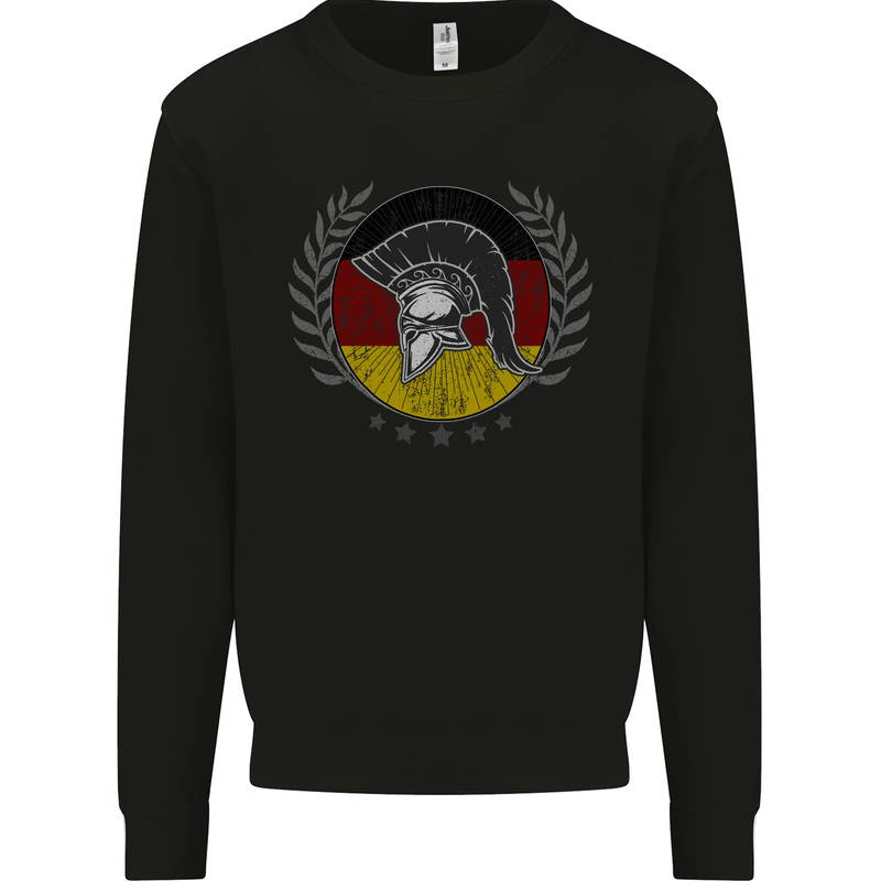 German Bodybuilding Flag Gym Training Spartan Kids Sweatshirt Jumper Black