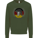 German Bodybuilding Flag Gym Training Spartan Kids Sweatshirt Jumper Forest Green