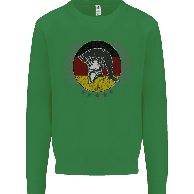 German Bodybuilding Flag Gym Training Spartan Kids Sweatshirt Jumper Irish Green