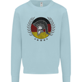 German Bodybuilding Flag Gym Training Spartan Kids Sweatshirt Jumper Light Blue