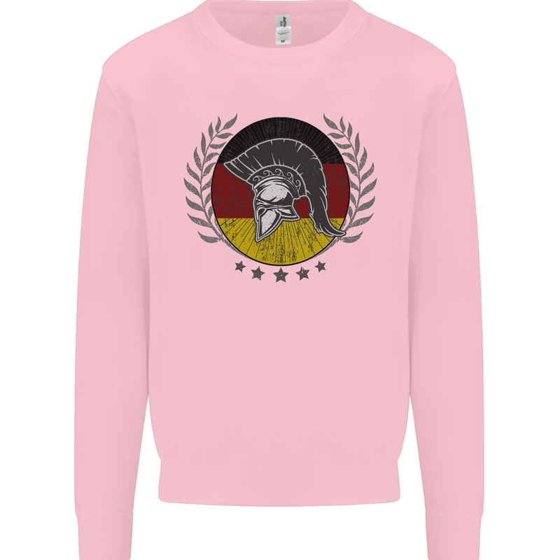 German Bodybuilding Flag Gym Training Spartan Kids Sweatshirt Jumper Light Pink