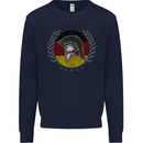 German Bodybuilding Flag Gym Training Spartan Kids Sweatshirt Jumper Navy Blue