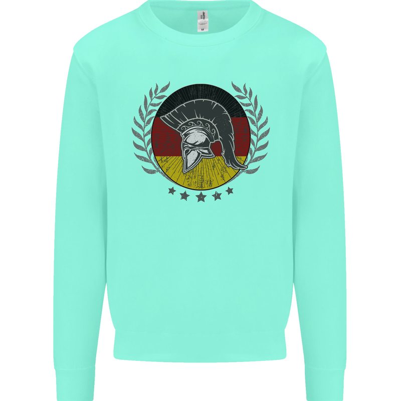 German Bodybuilding Flag Gym Training Spartan Kids Sweatshirt Jumper Peppermint