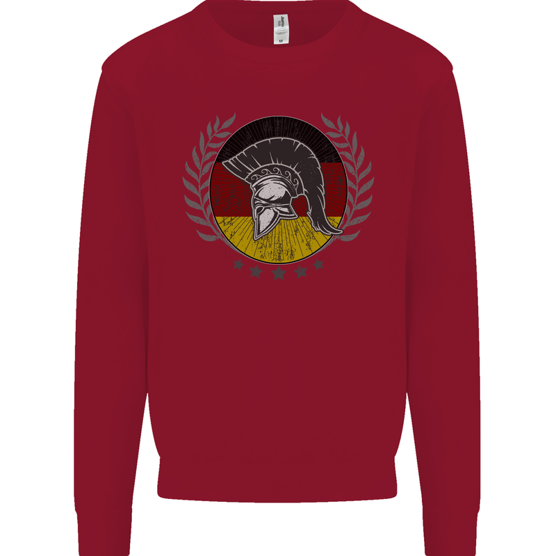 German Bodybuilding Flag Gym Training Spartan Kids Sweatshirt Jumper Red