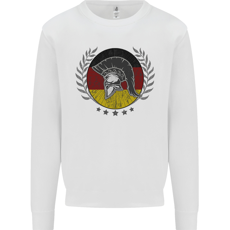 German Bodybuilding Flag Gym Training Spartan Kids Sweatshirt Jumper White