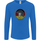 German Bodybuilding Flag Gym Training Spartan Mens Long Sleeve T-Shirt Royal Blue