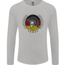 German Bodybuilding Flag Gym Training Spartan Mens Long Sleeve T-Shirt Sports Grey