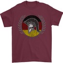 German Bodybuilding Flag Gym Training Spartan Mens T-Shirt 100% Cotton Maroon