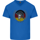 German Bodybuilding Flag Gym Training Spartan Mens V-Neck Cotton T-Shirt Royal Blue