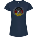 German Bodybuilding Flag Gym Training Spartan Womens Petite Cut T-Shirt Navy Blue