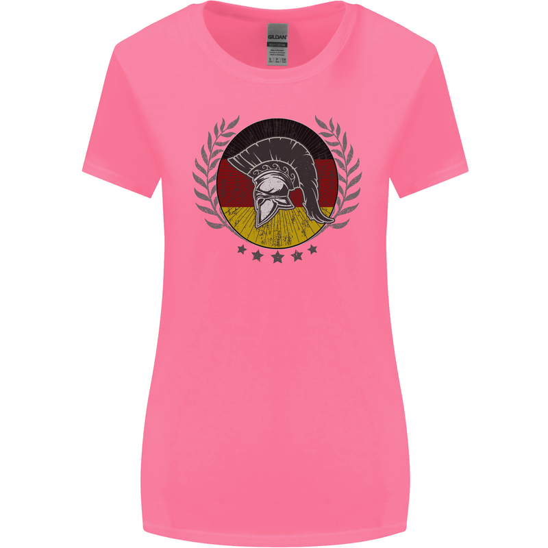 German Bodybuilding Flag Gym Training Spartan Womens Wider Cut T-Shirt Azalea