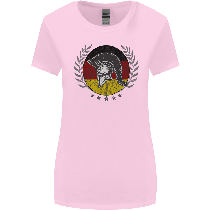 German Bodybuilding Flag Gym Training Spartan Womens Wider Cut T-Shirt Light Pink