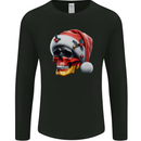German Christmas Skull Xmas Germany Flag Mens Long Sleeve T-Shirt Black