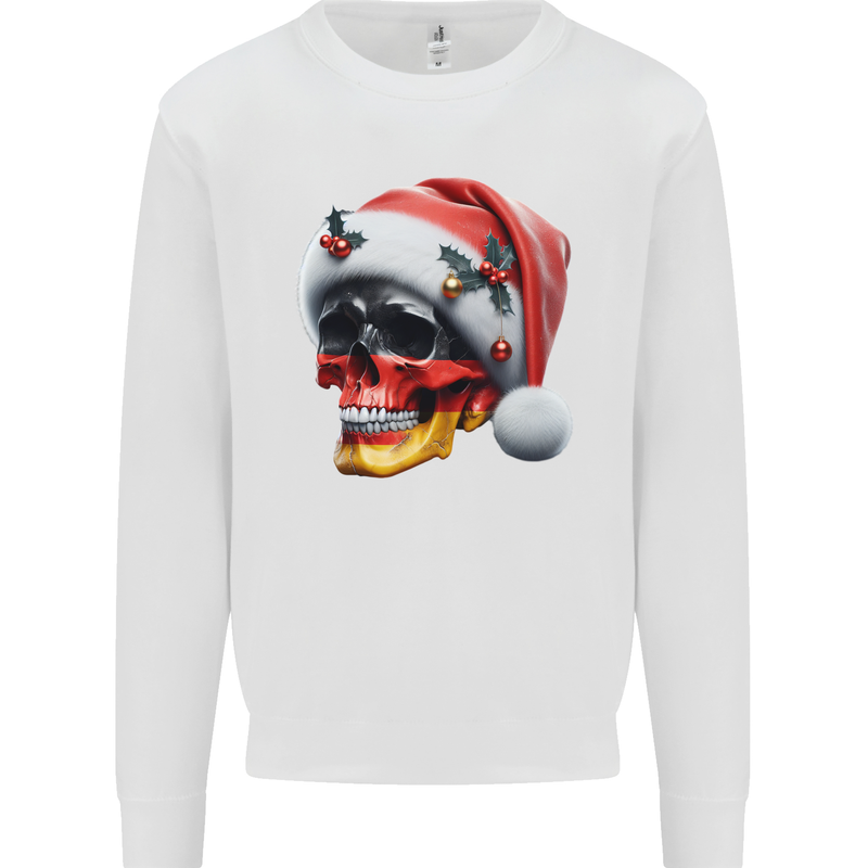 German Christmas Skull Xmas Germany Flag Mens Sweatshirt Jumper White
