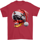 German Christmas Skull Xmas Germany Flag Mens T-Shirt 100% Cotton Red