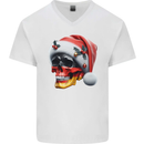 German Christmas Skull Xmas Germany Flag Mens V-Neck Cotton T-Shirt White