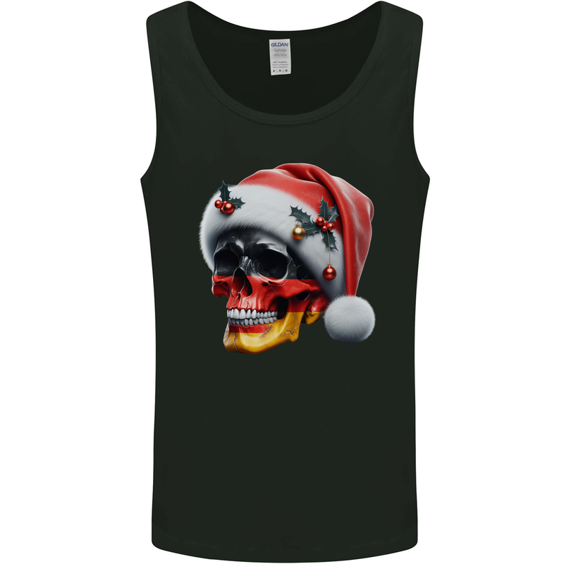 German Christmas Skull Xmas Germany Flag Mens Vest Tank Top Black