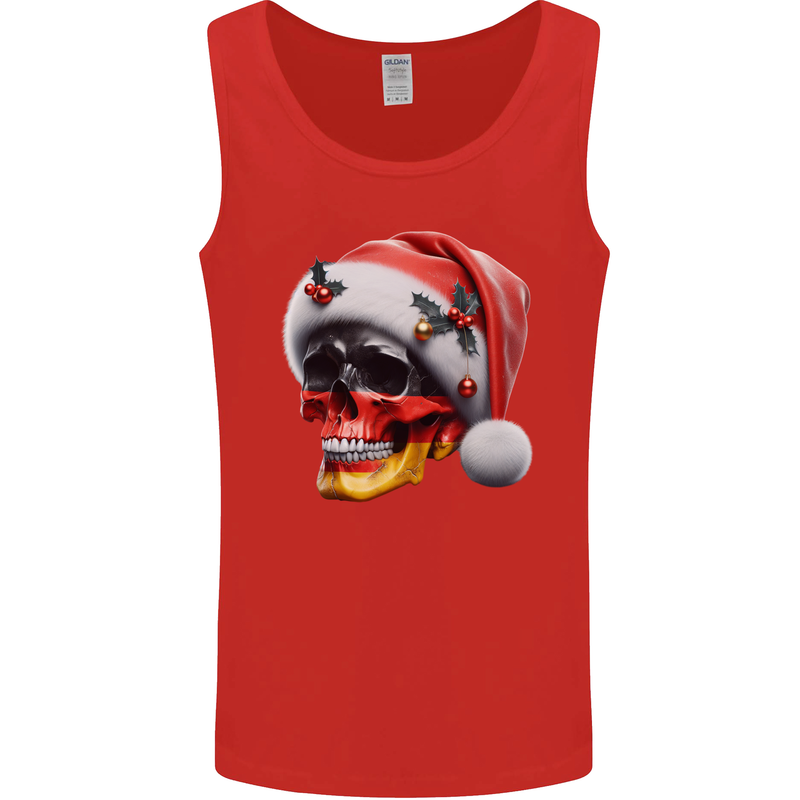 German Christmas Skull Xmas Germany Flag Mens Vest Tank Top Red