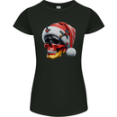 German Christmas Skull Xmas Germany Flag Womens Petite Cut T-Shirt Black