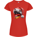 German Christmas Skull Xmas Germany Flag Womens Petite Cut T-Shirt Red