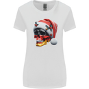German Christmas Skull Xmas Germany Flag Womens Wider Cut T-Shirt White