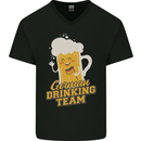 German Drinking Team Beer Football Stag Doo Mens V-Neck Cotton T-Shirt Black