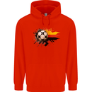 German Football Germany Soccer Ball Flag Mens 80% Cotton Hoodie Bright Red