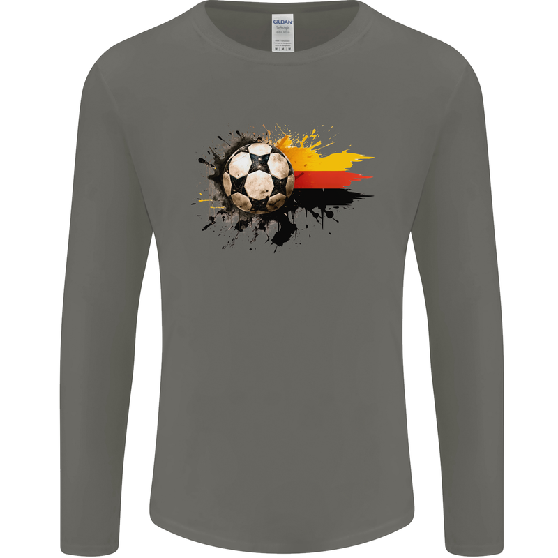 German Football Germany Soccer Ball Flag Mens Long Sleeve T-Shirt Charcoal