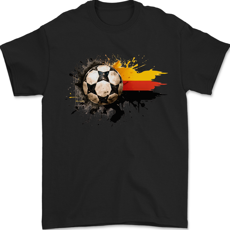 German Football Germany Soccer Ball Flag Mens T-Shirt 100% Cotton Black