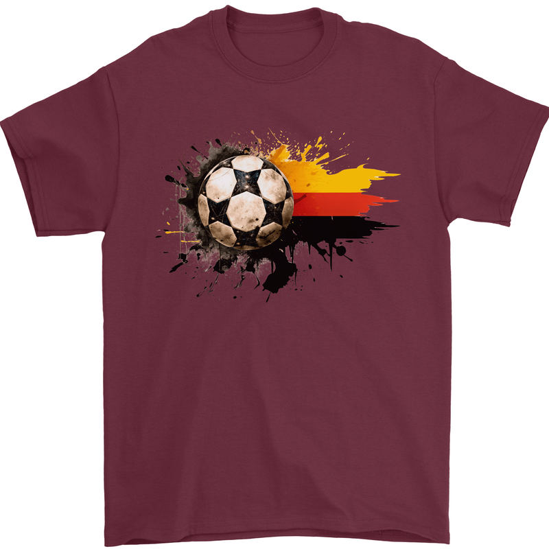 German Football Germany Soccer Ball Flag Mens T-Shirt 100% Cotton Maroon