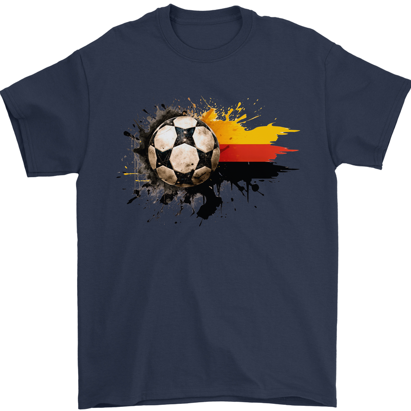 German Football Germany Soccer Ball Flag Mens T-Shirt 100% Cotton Navy Blue