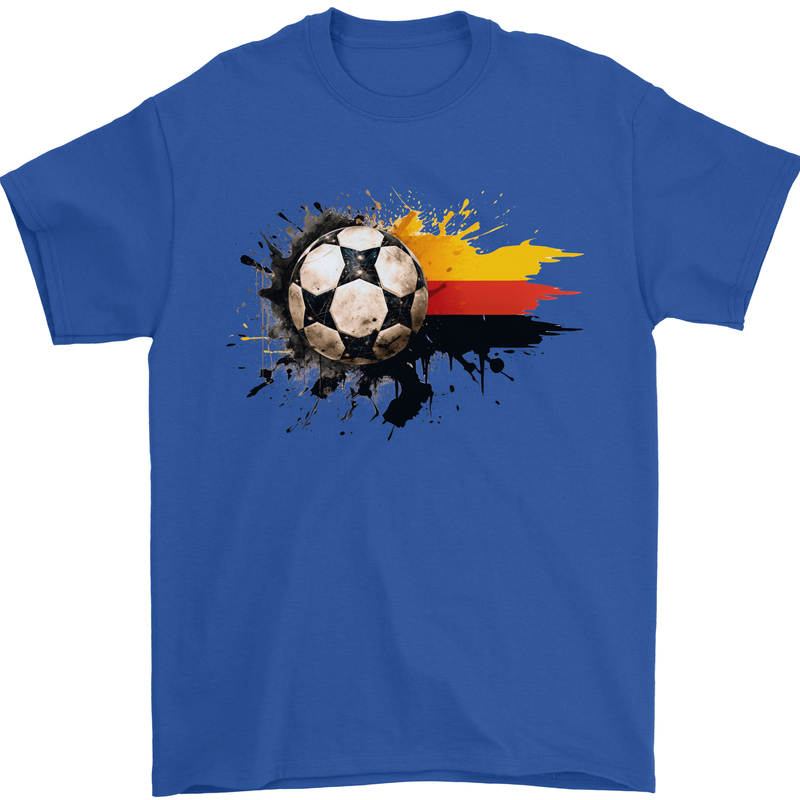 German Football Germany Soccer Ball Flag Mens T-Shirt 100% Cotton Royal Blue