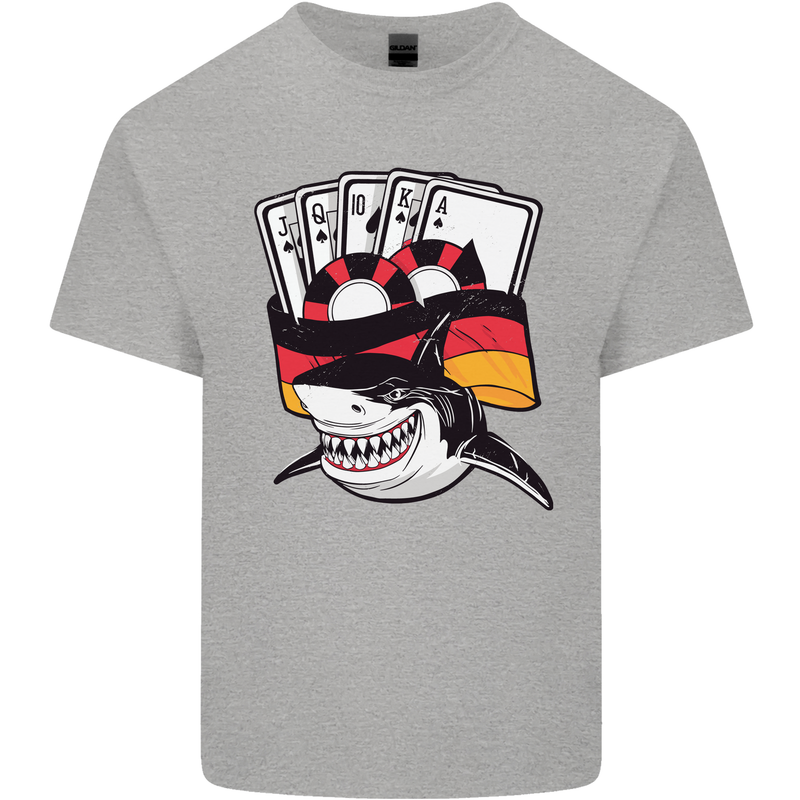 German Poker Shark Kids T-Shirt Childrens Sports Grey
