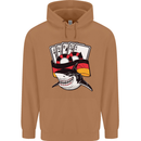 German Poker Shark Mens 80% Cotton Hoodie Caramel Latte