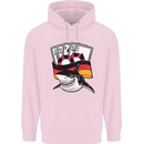 German Poker Shark Mens 80% Cotton Hoodie Light Pink