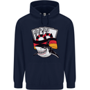 German Poker Shark Mens 80% Cotton Hoodie Navy Blue