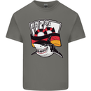 German Poker Shark Mens Cotton T-Shirt Tee Top Charcoal