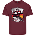 German Poker Shark Mens Cotton T-Shirt Tee Top Maroon